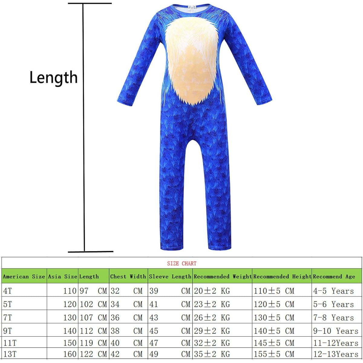Sonic Costume cosplay outfit