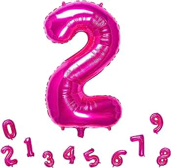 32" Number Fuchsia Pink Foil Helium Balloons (32"). 1 to 9 - Preppy Kids (Grand Bazaar)