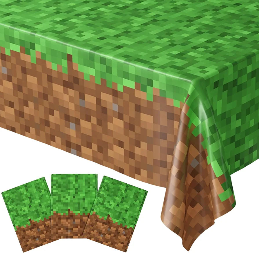 Minecraft 84"x54" Reusable Table Cover Green/Brown - Preppy Kids (Grand Bazaar)
