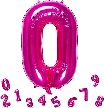 32" Number Fuchsia Pink Foil Helium Balloons (32"). 1 to 9 - Preppy Kids (Grand Bazaar)