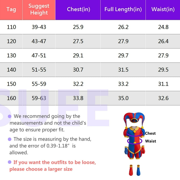 POMNI Amazing Digital Circus Costume cosplay outfit for Kids & Teens , Adults - Preppy Kids (Grand Bazaar)