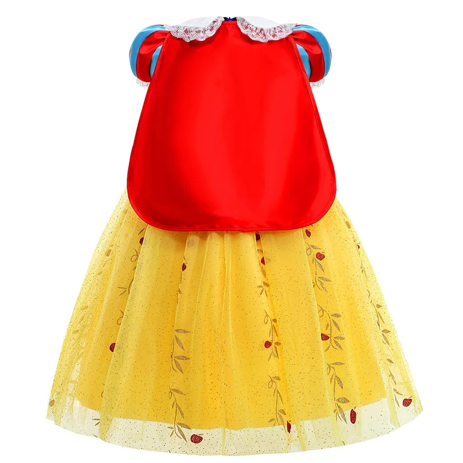 Snow White Dress Kids Deluxe Embroidery Gown With Cloak Child Classical Princess Dress Up Costume snowwhite - Preppy Kids (Grand Bazaar)