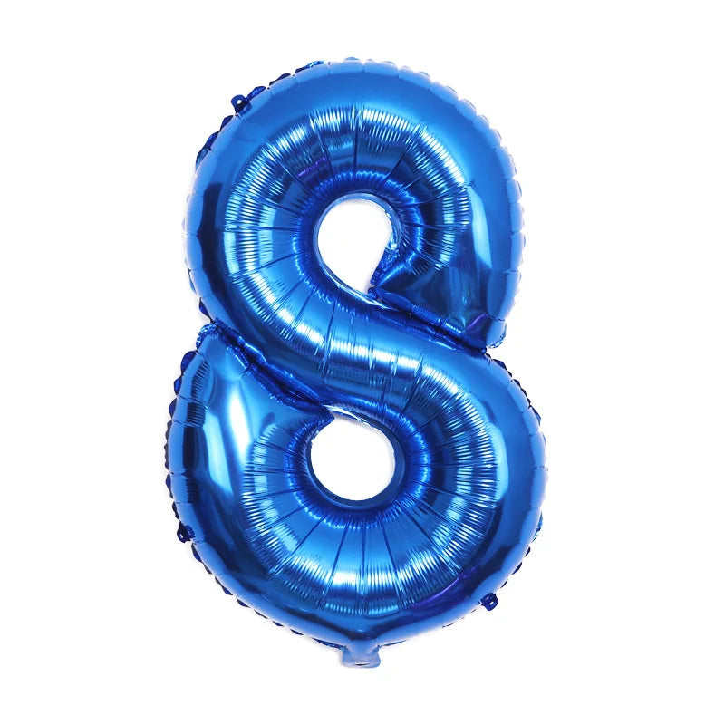 40" Number Blue Foil Helium Balloons (40 inch).  1 to 9 - Preppy Kids (Grand Bazaar)