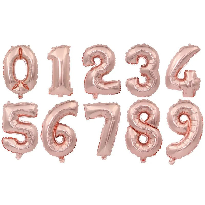 40" Number Rose Gold Foil Helium Balloons (40 inch).  1 to 9 - Preppy Kids (Grand Bazaar)