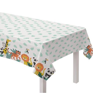 Get Wild Jungle Safari Plastic Table Cover, 54in x 96in - Preppy Kids (Grand Bazaar)