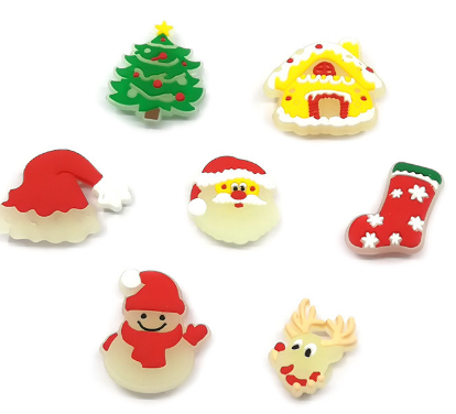 Glow in the Dark Santa Christmas Croc Charm ( 1pc ) jibbitz charms Christmas tree - Preppy Kids (Grand Bazaar)