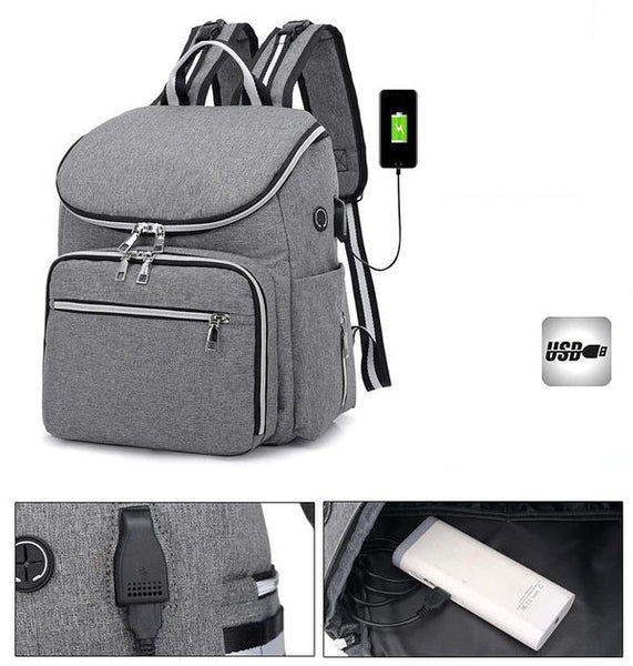 3 in 1 Waterproof USB Mummy Baby Hospital Bags - Preppy Kids (Grand Bazaar)
