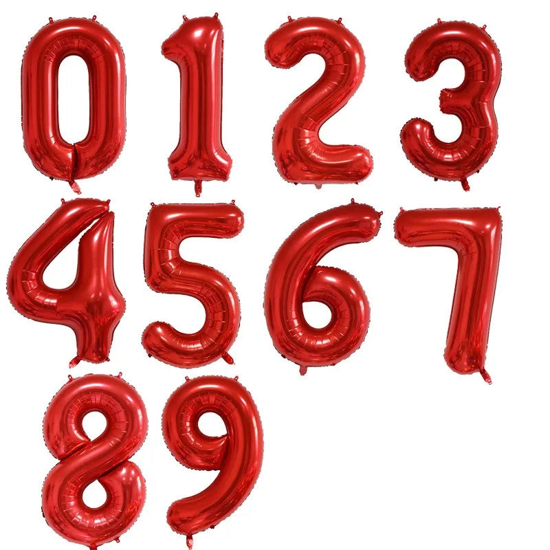 40" Number Red Foil Helium Balloons (40 inch) 1 to 9 - Preppy Kids (Grand Bazaar)