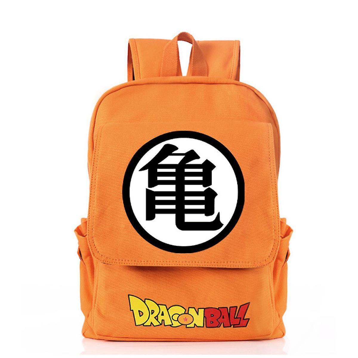 Dragon Ball Z Shoulder Bag Black Canvas Backpack Anime School Bag For Students (Khaki) - Preppy Kids (Grand Bazaar)