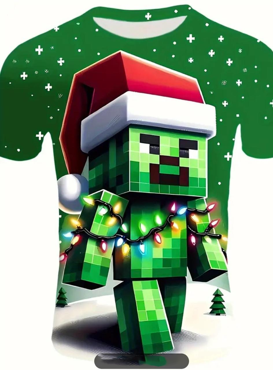Minecraft Christmas Creeper Tshirt - Preppy Kids (Grand Bazaar)