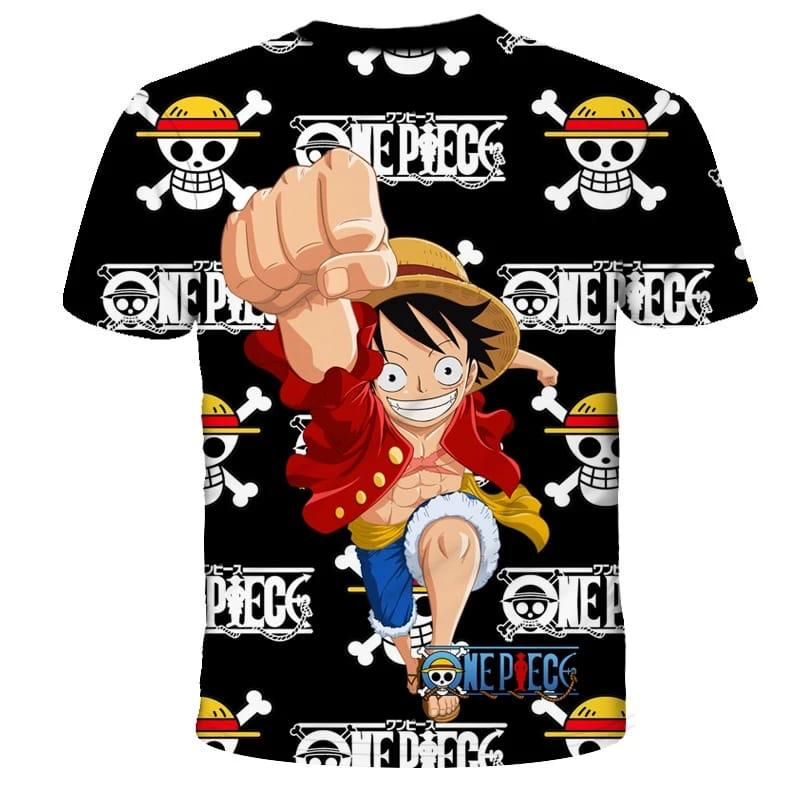 One Piece Skull Logo Punching Luffy Tshirt - Preppy Kids (Grand Bazaar)