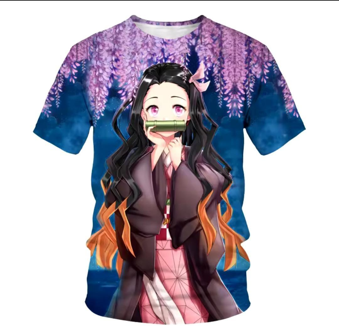 Demon Slayer Nezuko Pink Flower Tshirt - Preppy Kids (Grand Bazaar)