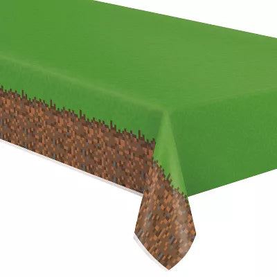 Minecraft 84"x54" Reusable Table Cover Green/Brown - Preppy Kids (Grand Bazaar)