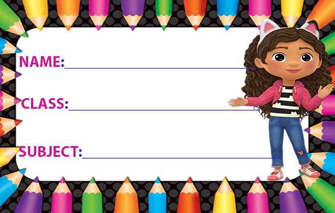 Gabby School book Labels (Waterproof)