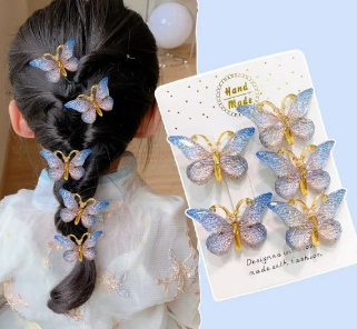 5pc Hair Clips Butterfly accessories - Preppy Kids (Grand Bazaar)