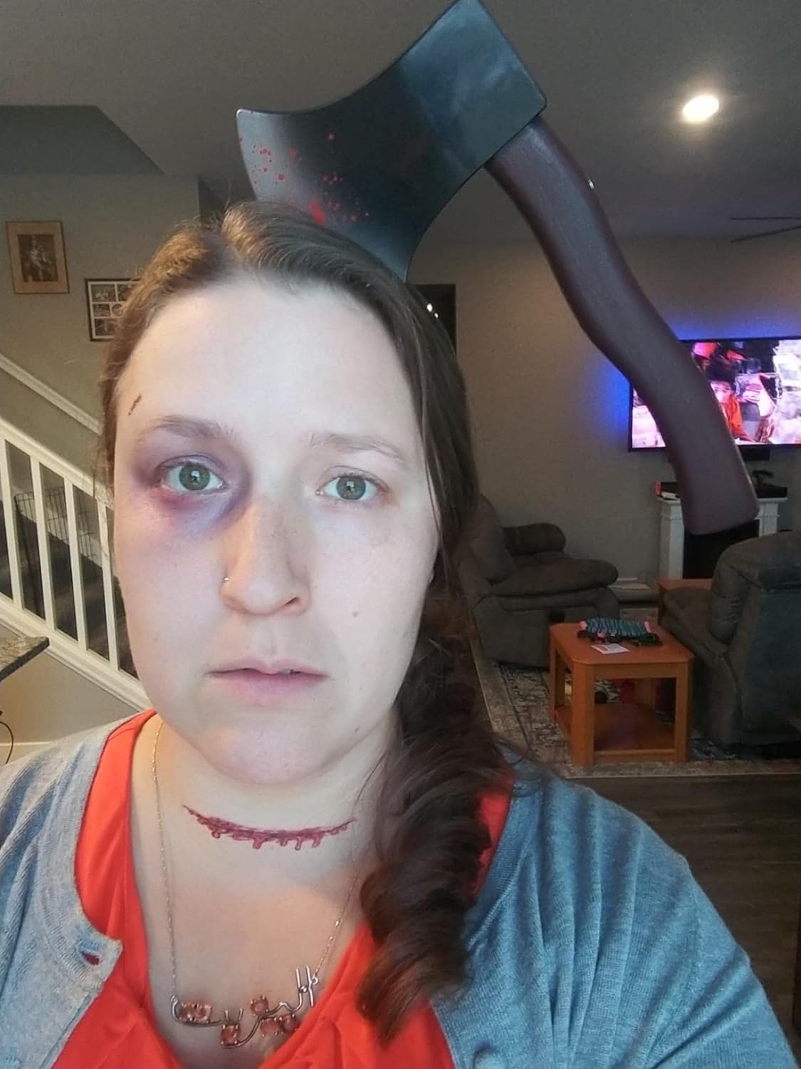 Halloween Horror Headband,Realistic Bloody Cleaver,Scissors,Saw Blade Hair Bands Halloween Costume Party Supplies - Preppy Kids (Grand Bazaar)