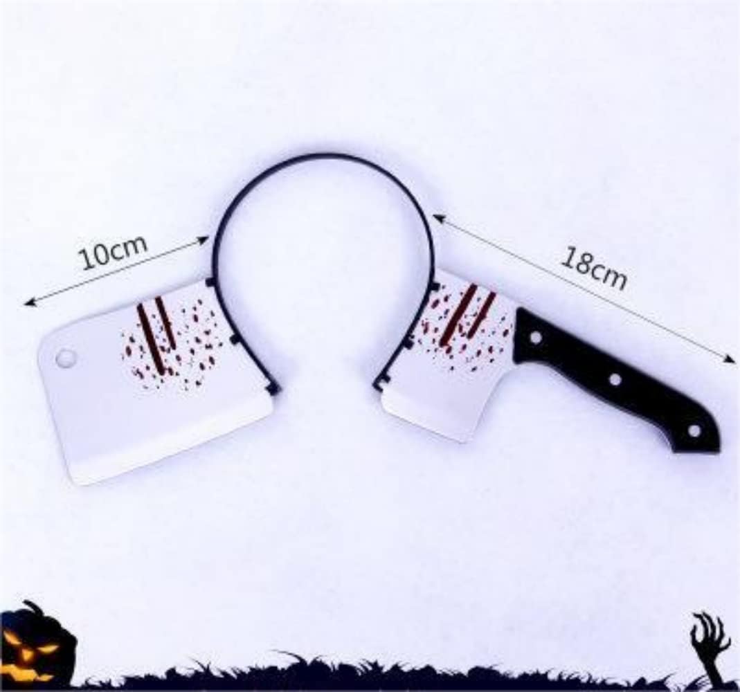 Halloween Horror Headband,Realistic Bloody Cleaver,Scissors,Saw Blade Hair Bands Halloween Costume Party Supplies - Preppy Kids (Grand Bazaar)