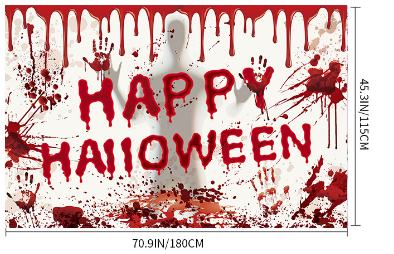 Happy Halloween Backdrop Banner (6ft x 3.5ft) - Preppy Kids (Grand Bazaar)