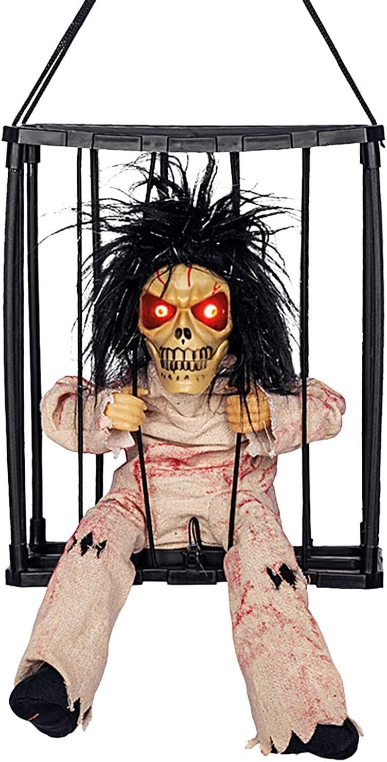 Skull Prisoner Cage Animated Motion Sensor Halloween decor - Preppy Kids (Grand Bazaar)