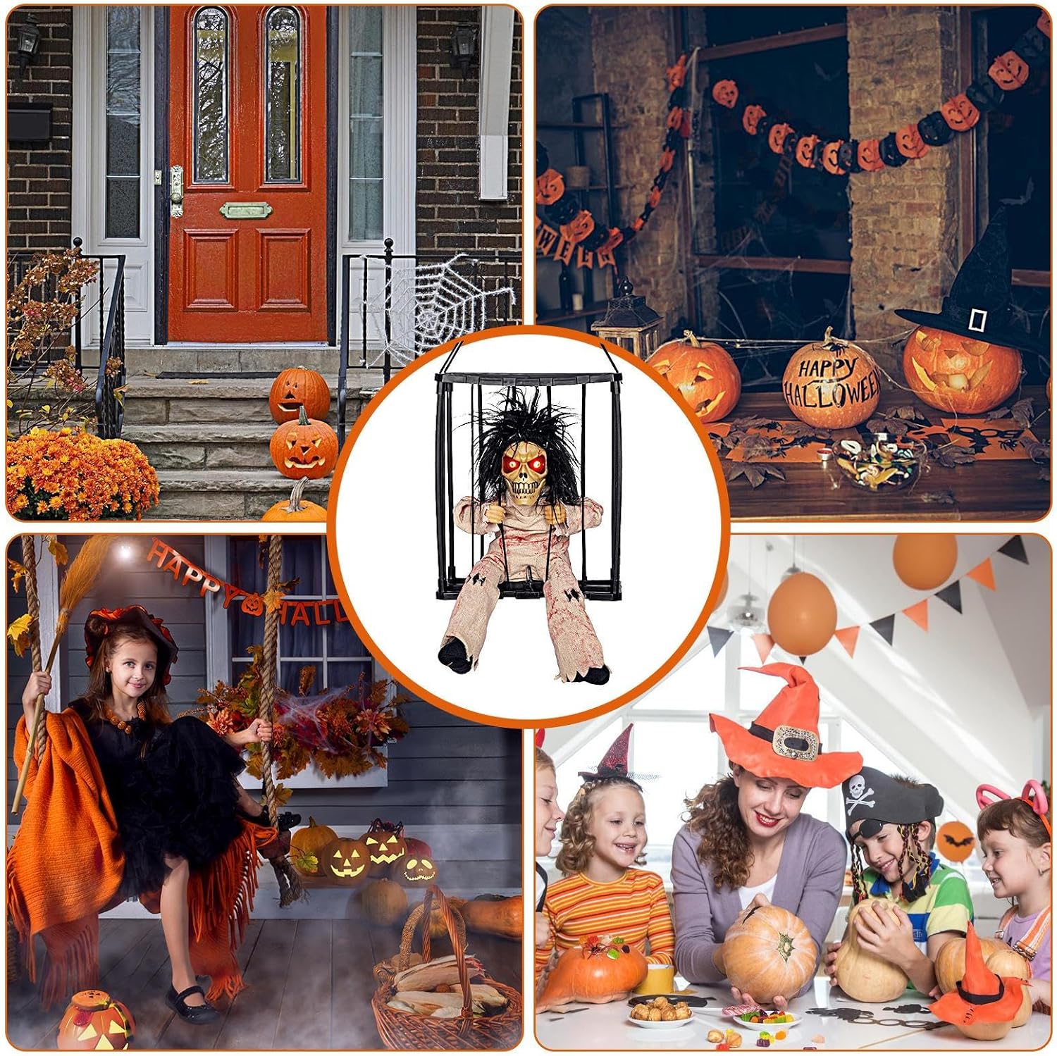 Skull Prisoner Cage Animated Motion Sensor Halloween decor - Preppy Kids (Grand Bazaar)