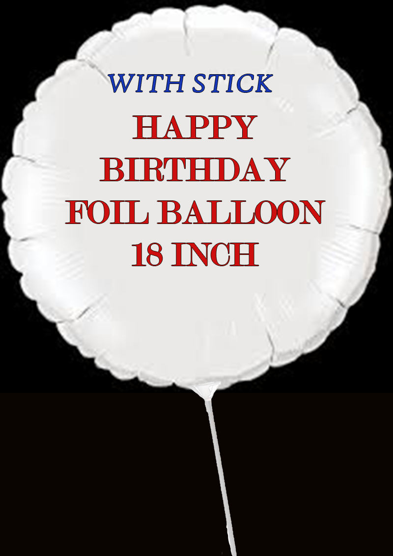 18" Happy Birthday Foil Balloon (18 inch) with STICK - Preppy Kids (Grand Bazaar)