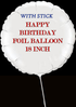 18" Happy Birthday Foil Balloon (18 inch) with STICK - Preppy Kids (Grand Bazaar)