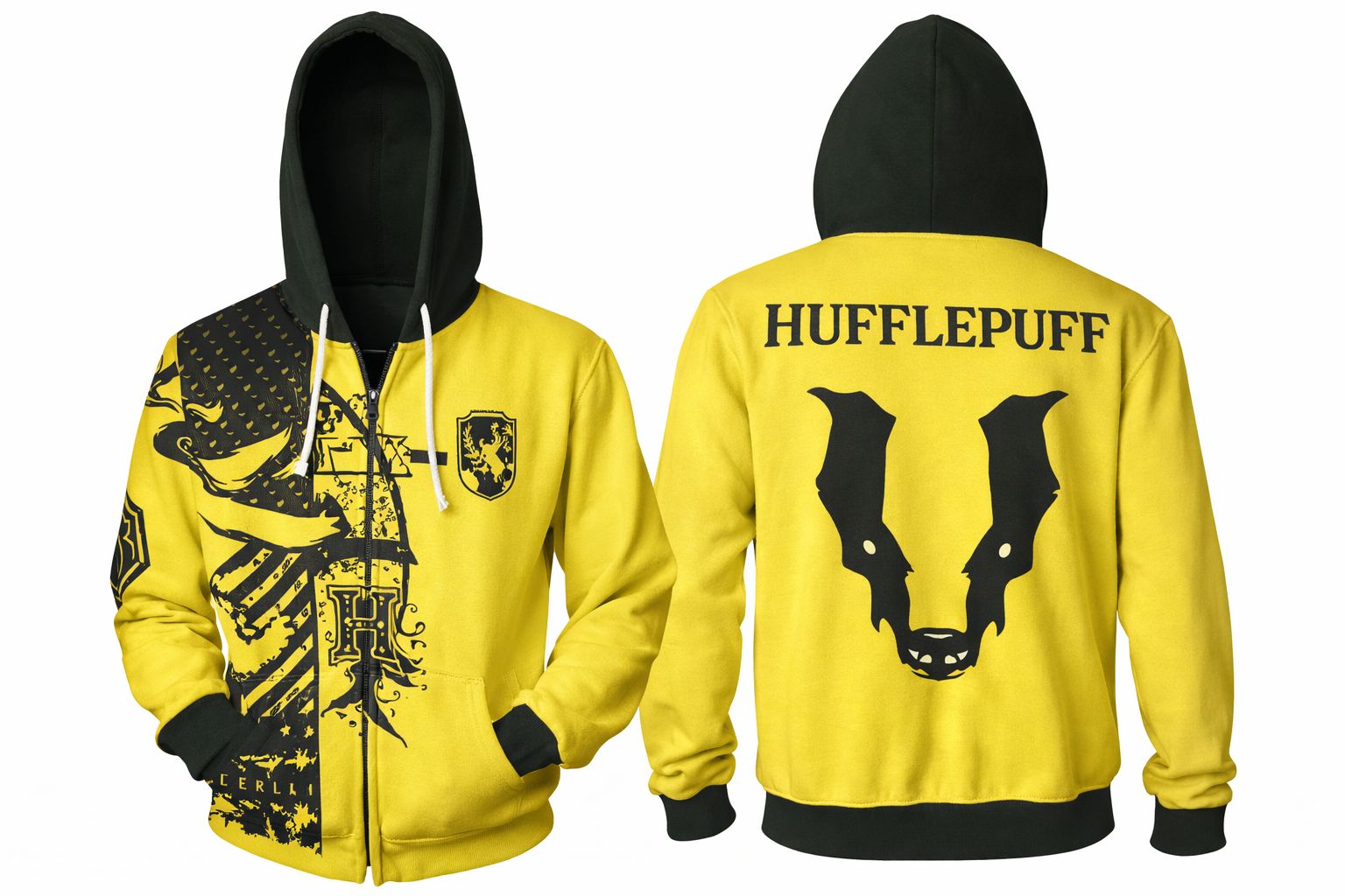 Harry Potter Hufflepuff 3D Zipper Hoodie