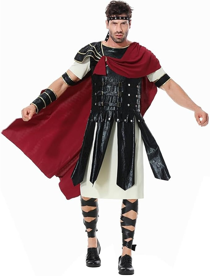 Adult Male Cosplay Gladiator, Spartan Warrior Clothing, Halloween, Roman Fighter Costume, Men&