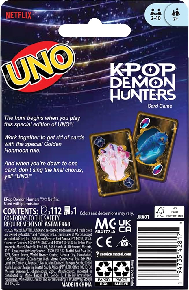 Kpop Demon Hunters UNO cards