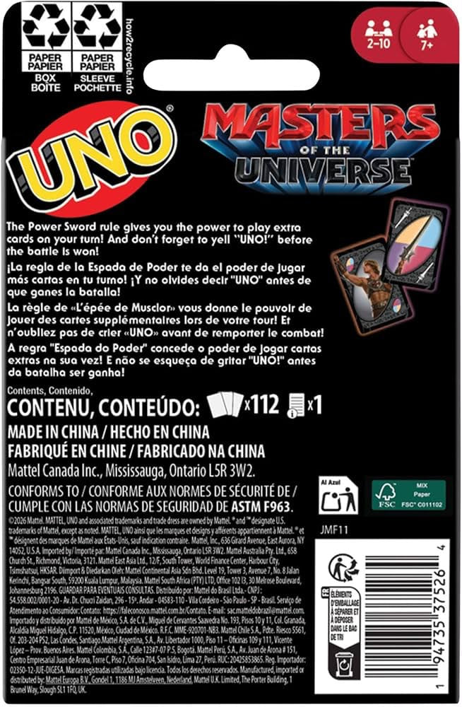 Masters of the Universe UNO cards