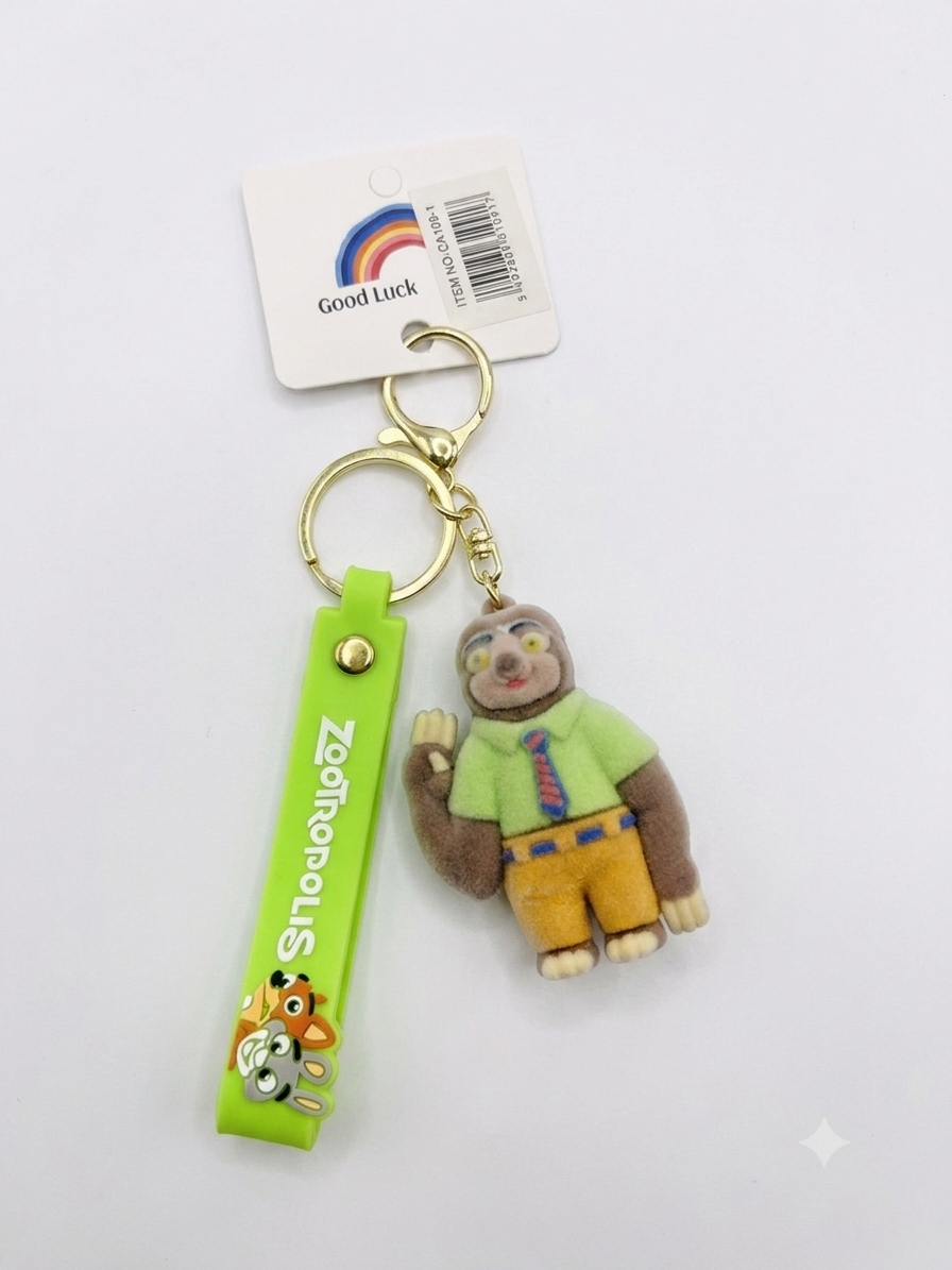 Fuzzy ZooTopia Keychain