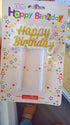 Cake topper Happy Birthday Gold White - Preppy Kids (Grand Bazaar)