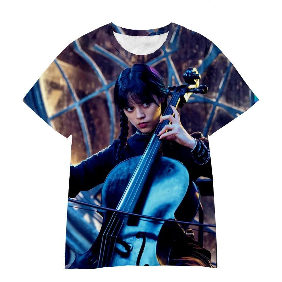 Wednesday Addams Violin Tshirt - Preppy Kids (Grand Bazaar)