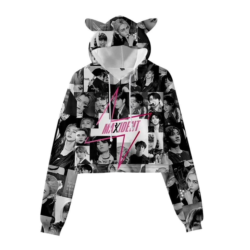 Stray Kids Maniac Crop Top Hoodie - Preppy Kids (Grand Bazaar)