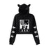 My Hero Academia Cat Ears Black Hoodie Anime Crop top - Preppy Kids (Grand Bazaar)