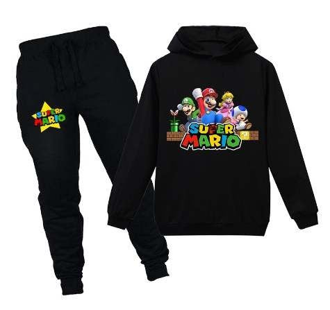 Super Mario Black Track Suit - Preppy Kids (Grand Bazaar)
