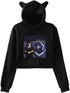Wednesday Addams Black Crop Top Hoodie - Preppy Kids (Grand Bazaar)