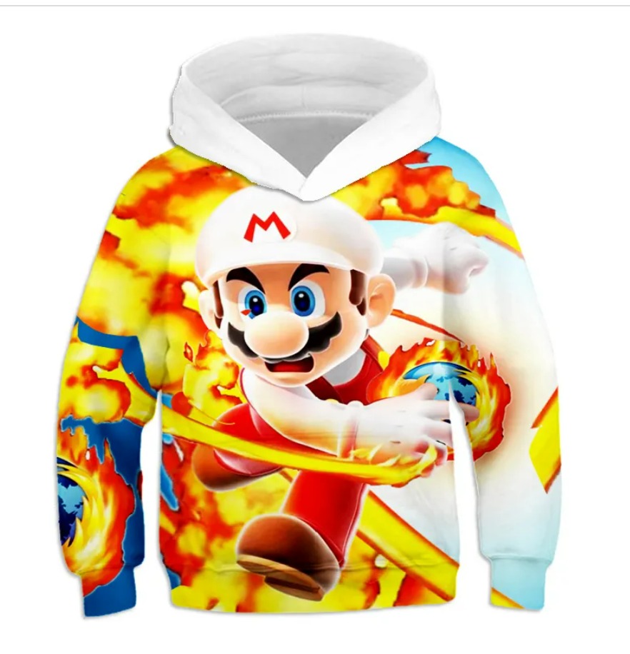 Mario Fire Ball Hoodie (Zipper) - Preppy Kids (Grand Bazaar)