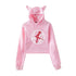 Stray Kids Crop Top Pink Hoodie - Preppy Kids (Grand Bazaar)