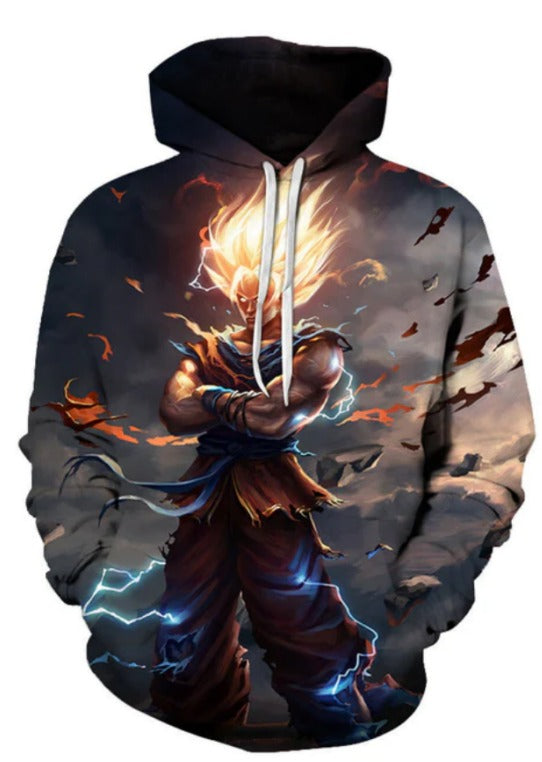 Dragon Ball Z Goku Fire Zipper Hoodie - Preppy Kids (Grand Bazaar)