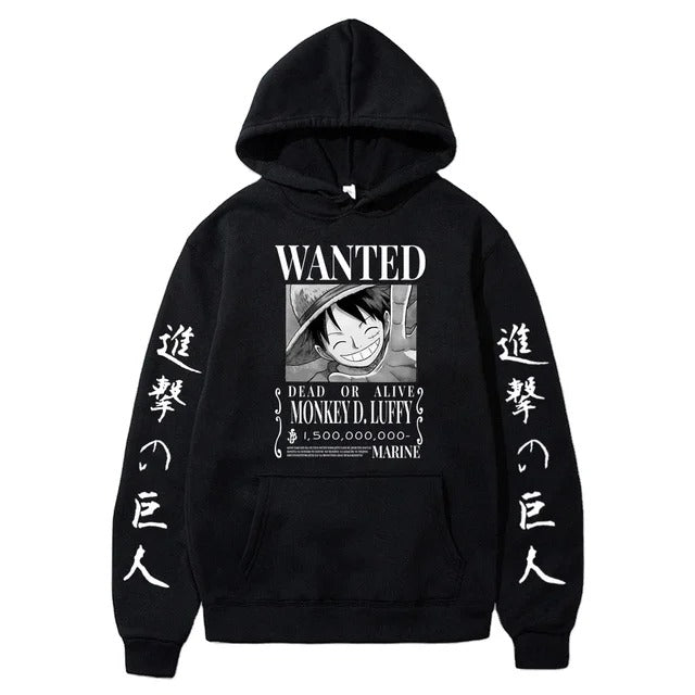 One Piece Luffy Most Wanted Pullover Hoodie - Preppy Kids (Grand Bazaar)