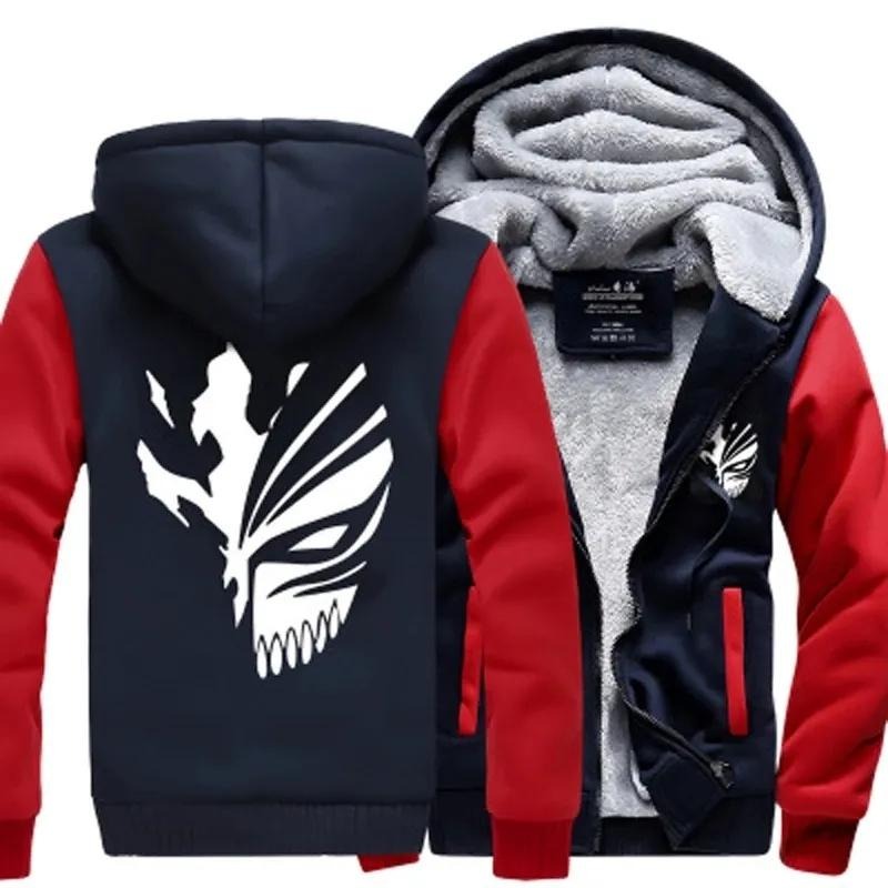 Blue Red Bleach Logo Winter Zipper Hoodie - Preppy Kids (Grand Bazaar)