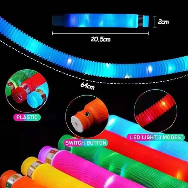 Pop tube glow in the dark stress reliever fidget toys (6pc per pack - Preppy Kids (Grand Bazaar)