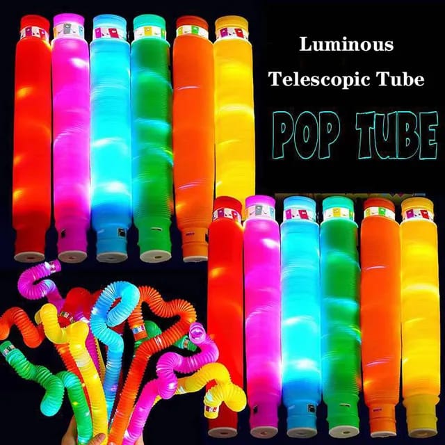 Pop tube glow in the dark stress reliever fidget toys (6pc per pack - Preppy Kids (Grand Bazaar)