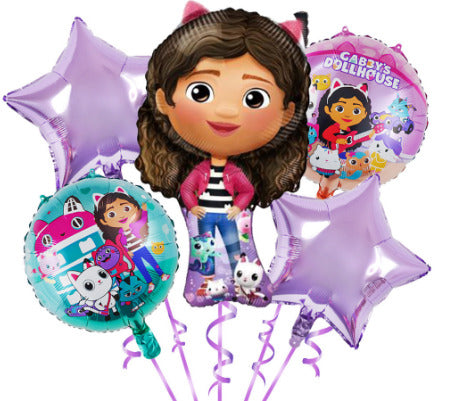 Gabby 5pc Foil Balloon set Dollhouse