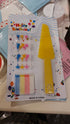 Yellow Happy Birthday candles with cake spatula - Preppy Kids (Grand Bazaar)