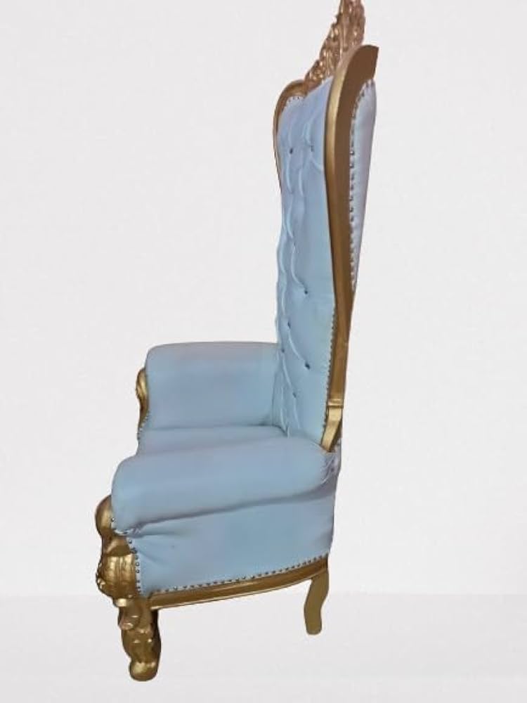 White Throne Chair with gold frame Rental