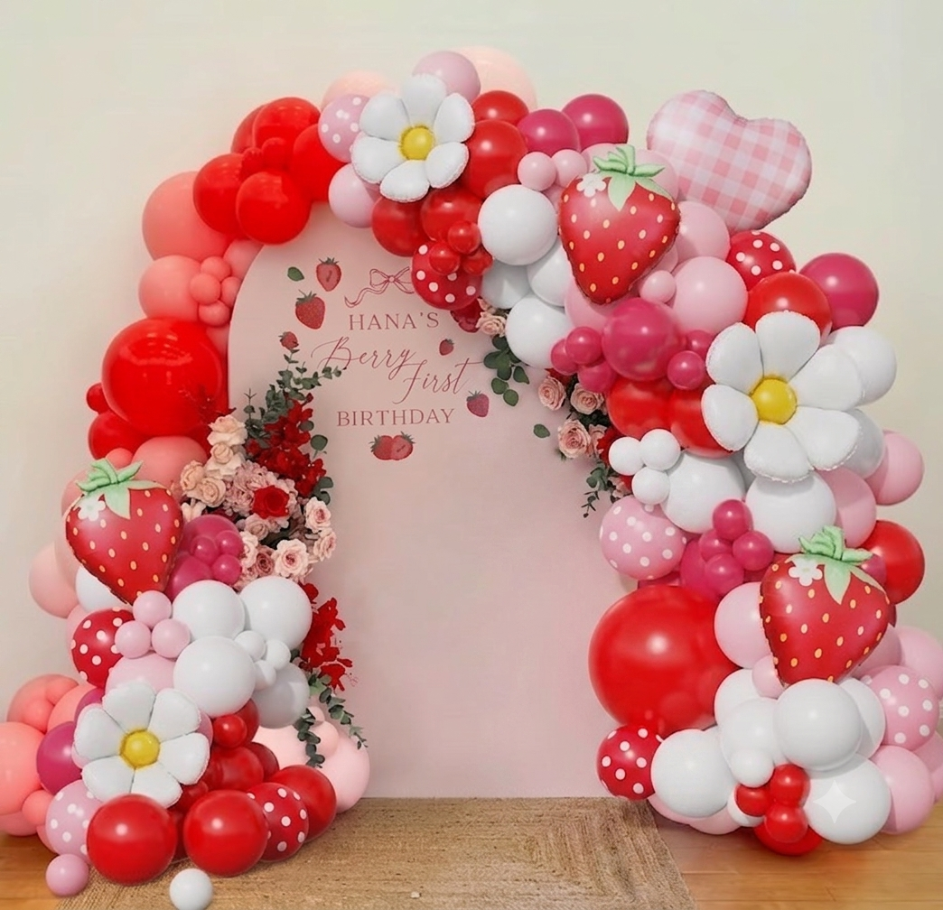 Strawberry themed arch kit