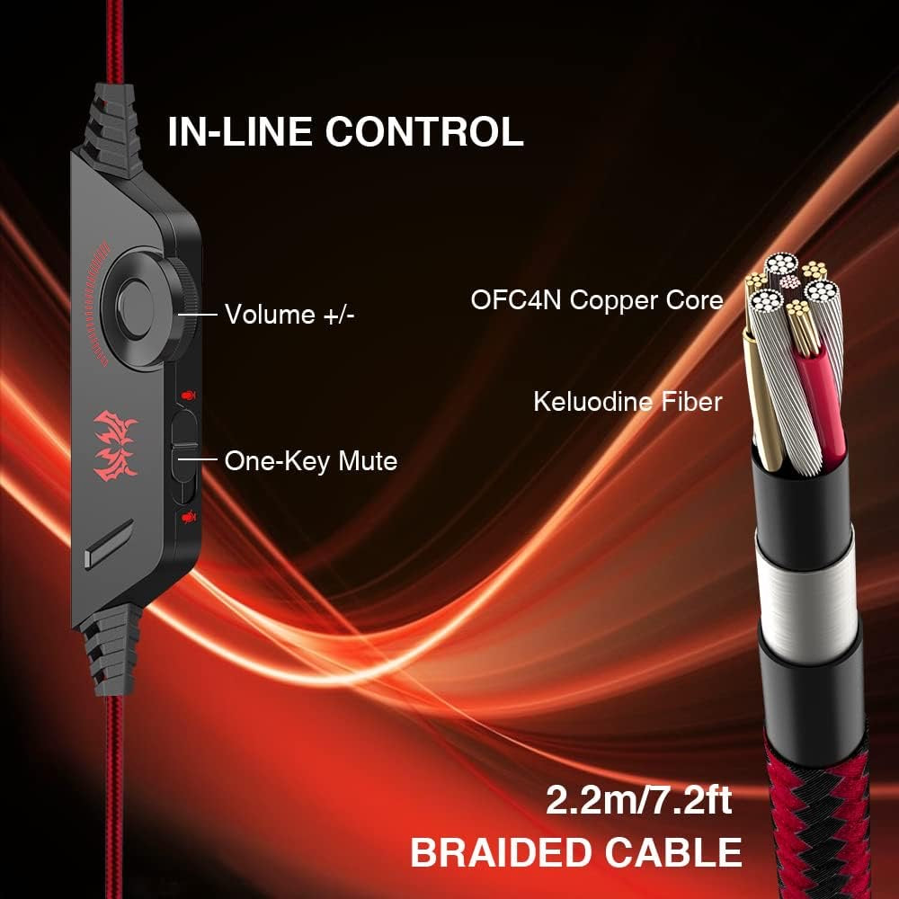 G2000 Pro Gaming Headset, Bass Surround Gaming Headphones with Noise Cancelling Mic, LED Lights, Soft Memory Earmuffs for PS5/ PS4/ Xbox One - Preppy Kids (Grand Bazaar)