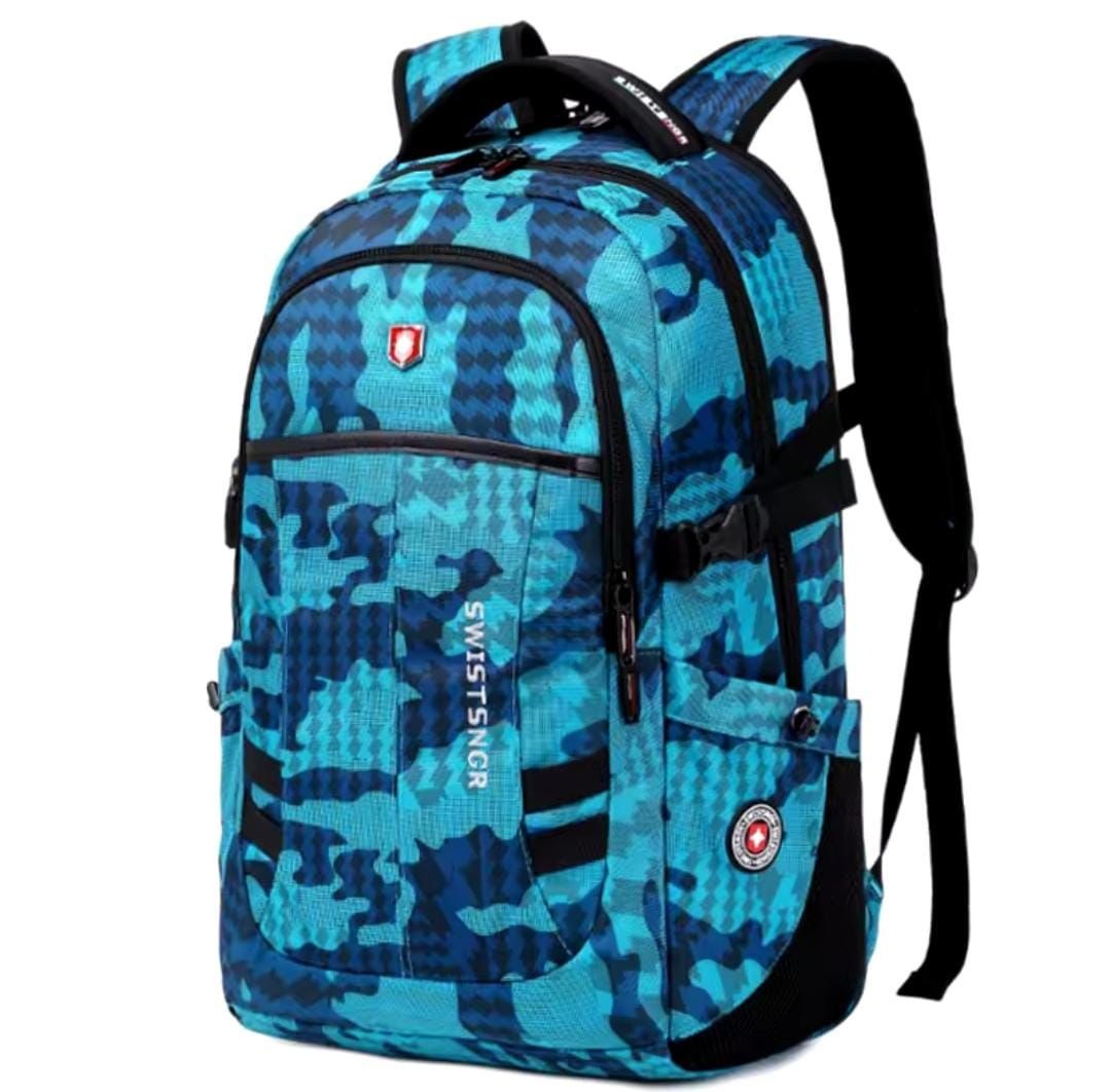Blue Swistshor multi-compartment laptop backpack